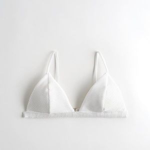 Hollister white ribbed bikini top